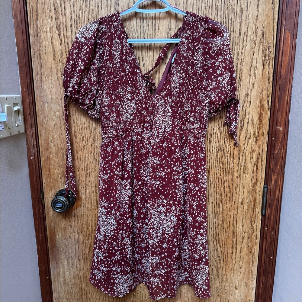 Floral Burgundy Dress